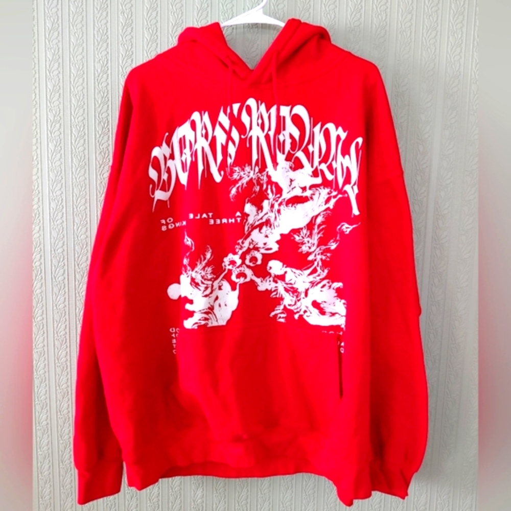 NOVA Mens Red Graphic Hoodie Xxl